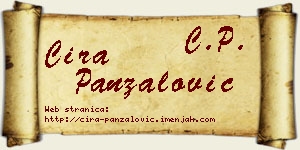 Ćira Panzalović vizit kartica